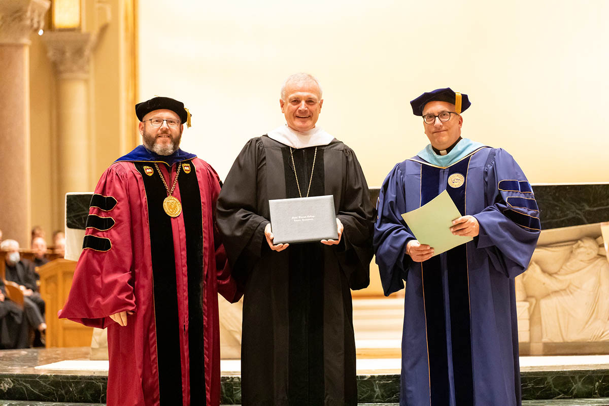abbot wolfgang hagl receives honorary degree at saint vincent college